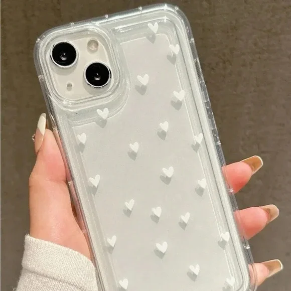 ⚠️Clearance iPhone 13/Pro/Pro Max White Hearts Phone Case - Picture 2 of 4
